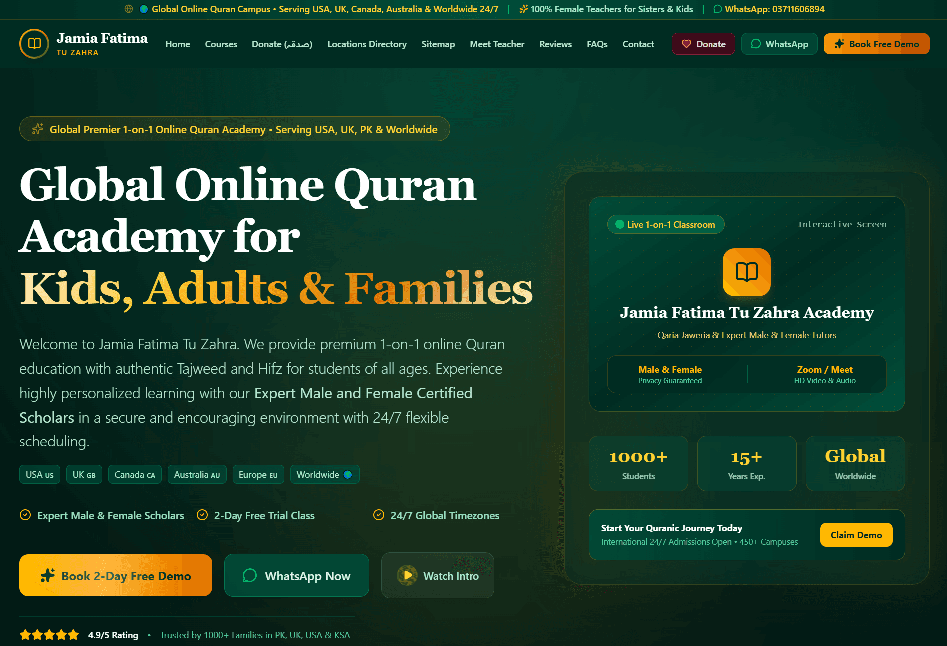 Jamia Fatima Tu Zahra — Female Islamic Studies Academy