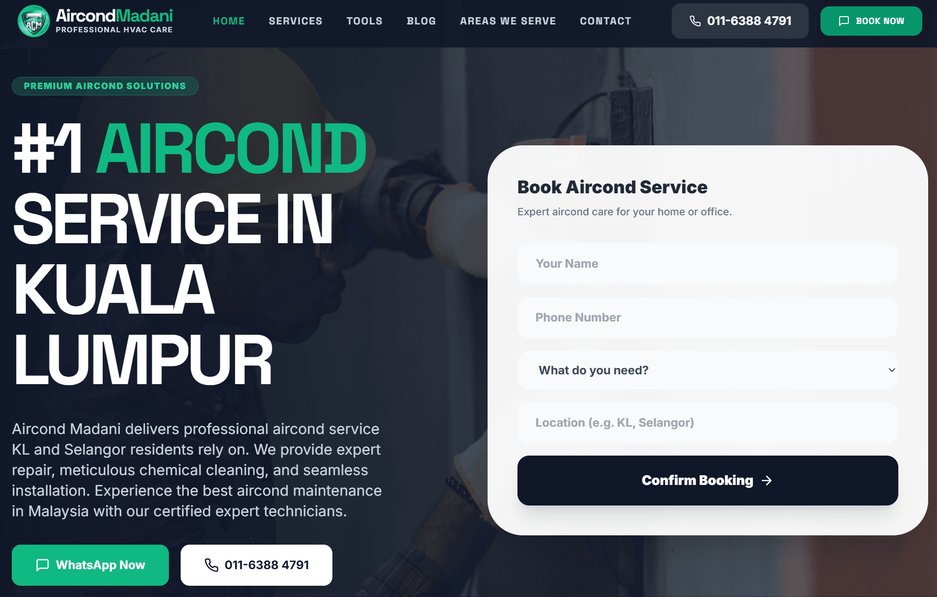 Aircond Madani — HVAC & AC Services Booking Portal