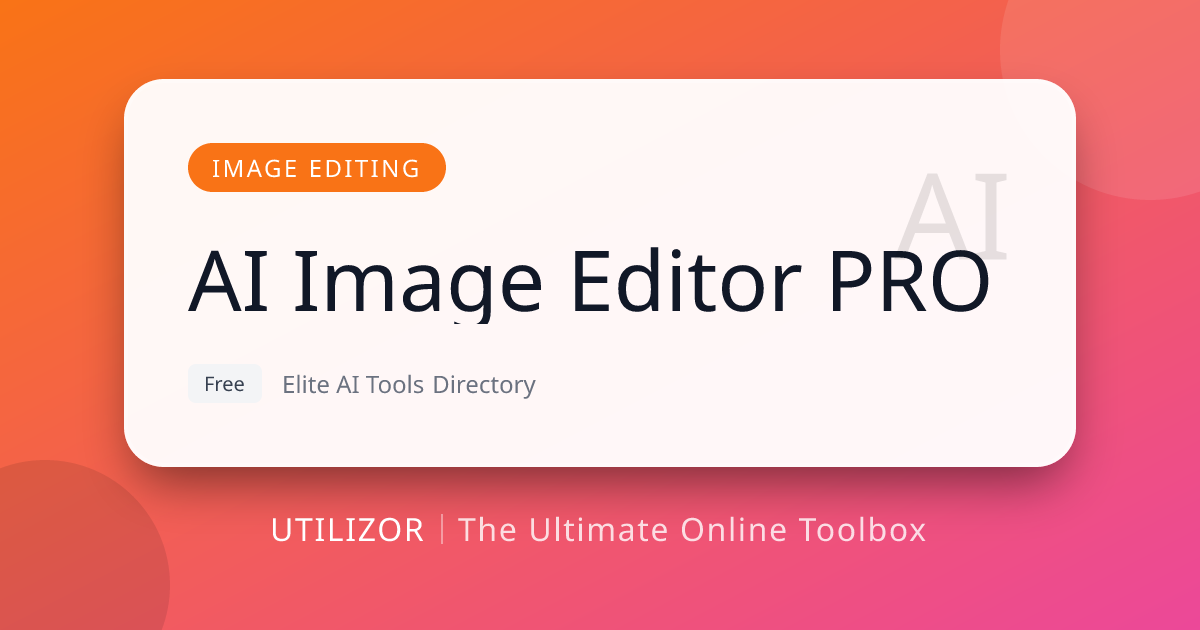 AI Image Editor PRO